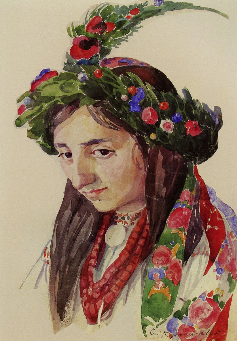 Олена Кульчицька. Молода у весільному вінку (с. Домажир Львівська обл), 1913