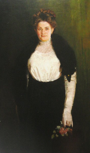 Осип Курилас. Портрет дружини з трояндою