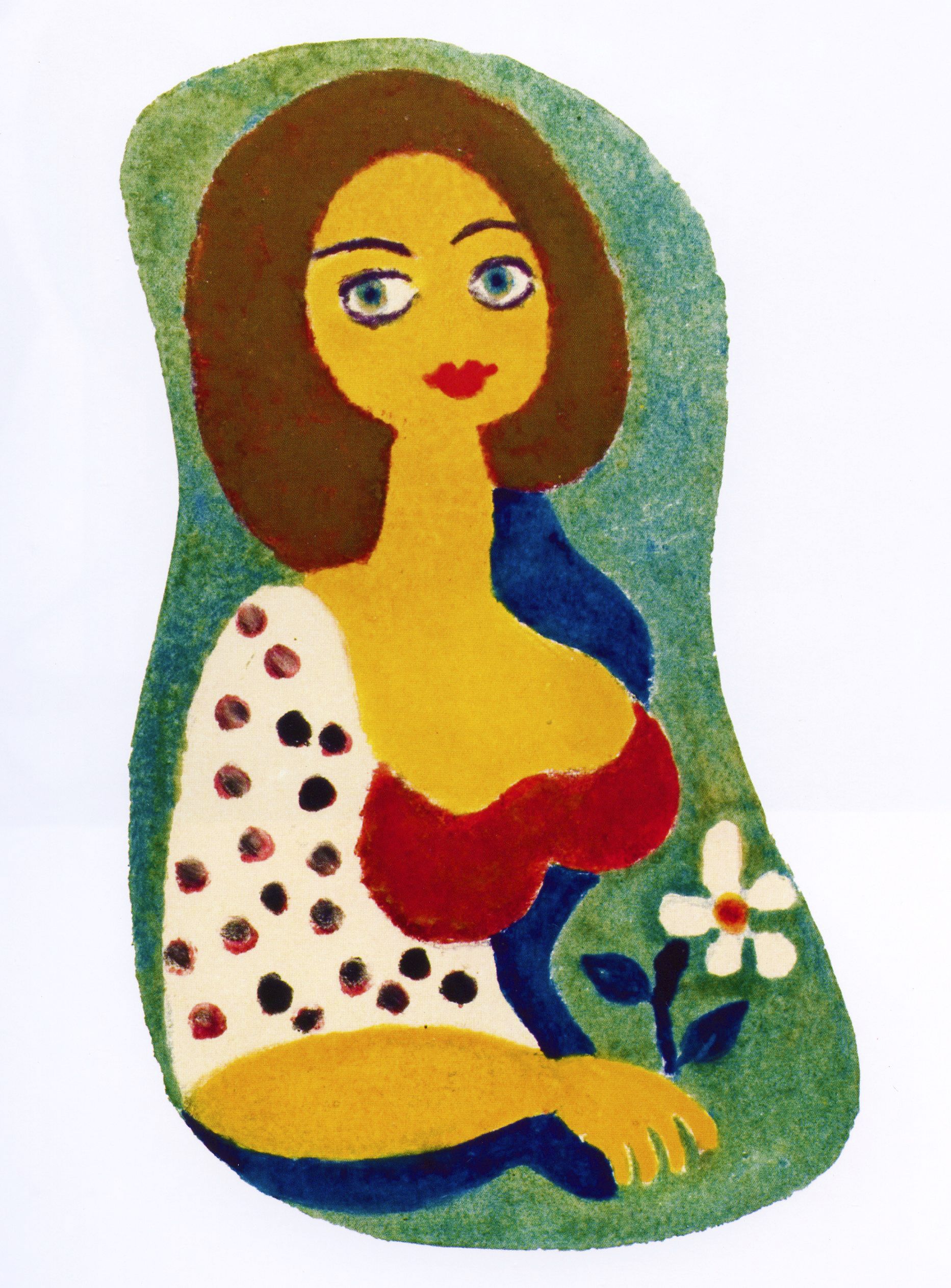 Леопольд Левицький. Жінка з квіткою, 1969; монотипія