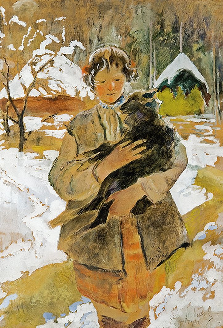 Казимир Сіхульський. Дівчина з ягнятком, 1940
