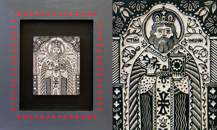 Олександр Бриндіков. Святий Миколай (дерев'яне кліше)
