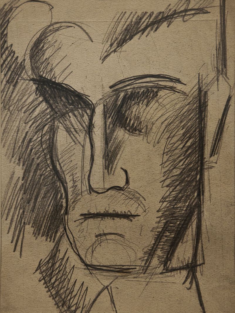 Роман Турин. Голова чоловіка, 1930-і; папір, олівець