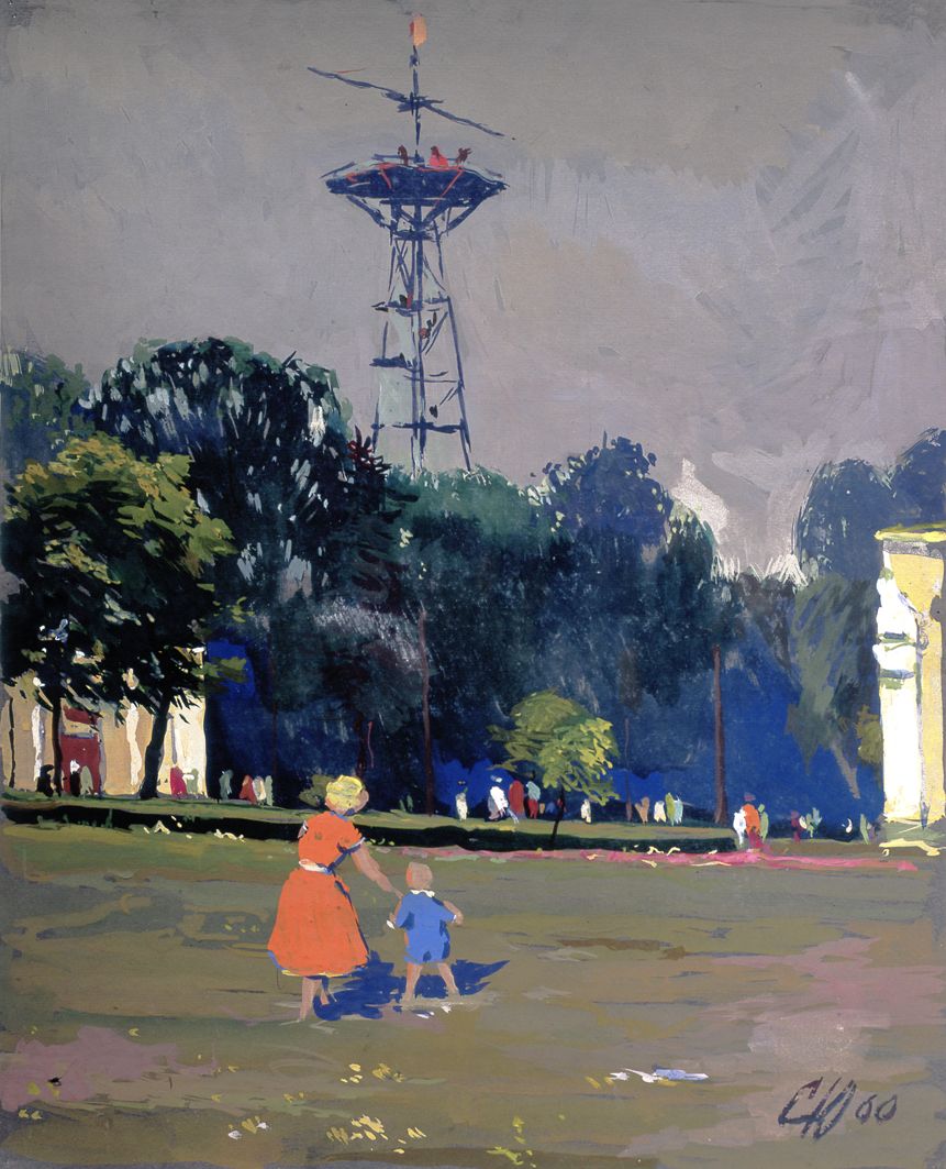 Юрій Скандаков. Парашутна вежа в парку, 1960