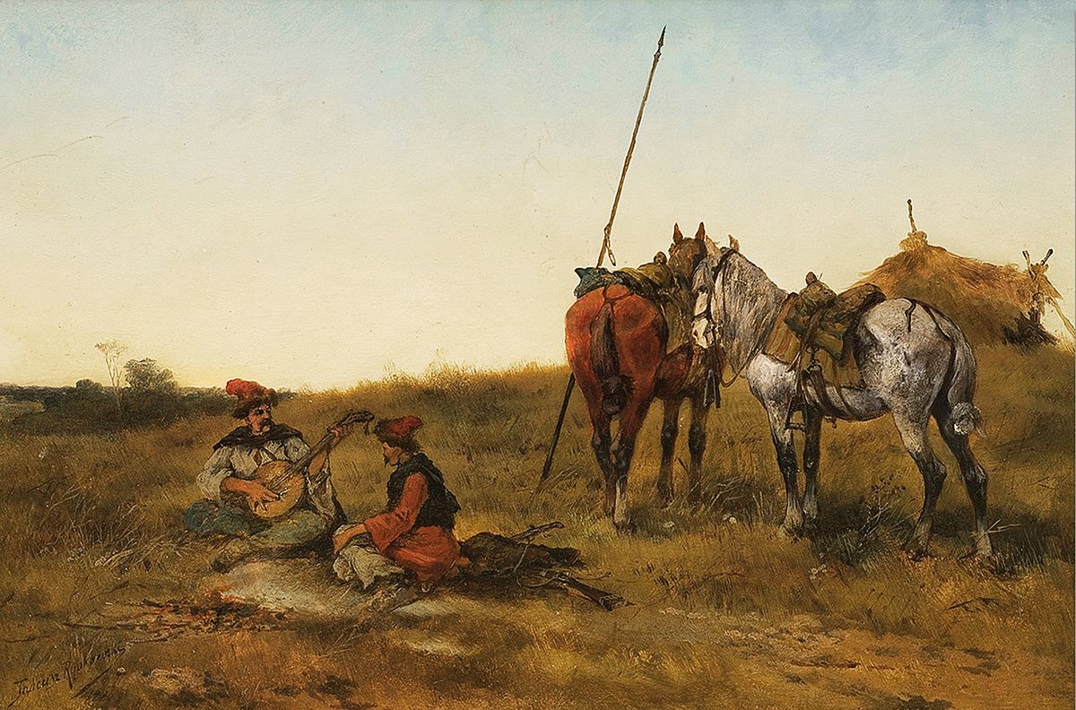 Тадеуш Рибковський. Привал козаків у степу, 1886 
