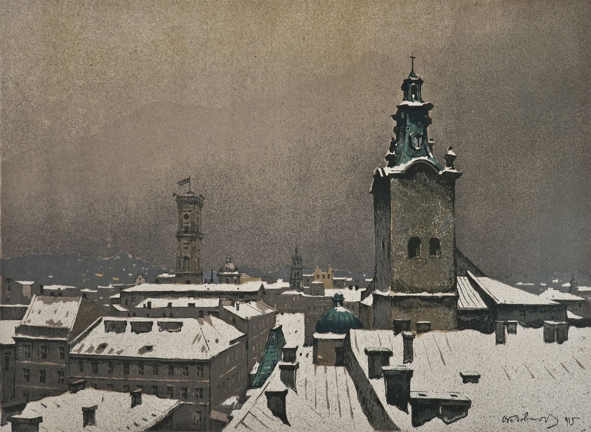 Одо Добровольський. Панорама Львова, 1915