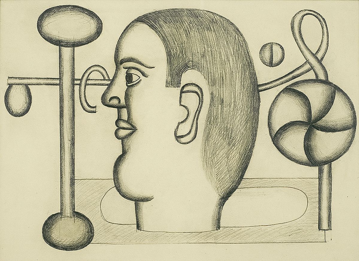 Генріх Штренг (Марк Влодарський). Голова, 1928. Папір, олівець