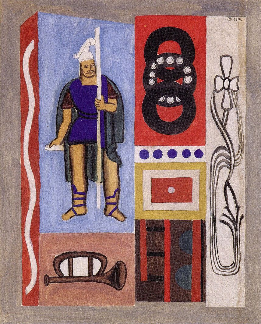 Генріх Штренг (Марк Влодарський). Композиція зі св Флоріаном, 1927. Папір, гуаш