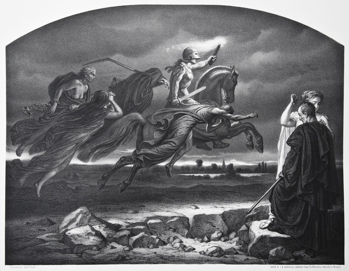 Артур Ґроттґер. Алегорія війни, 1866, літографія