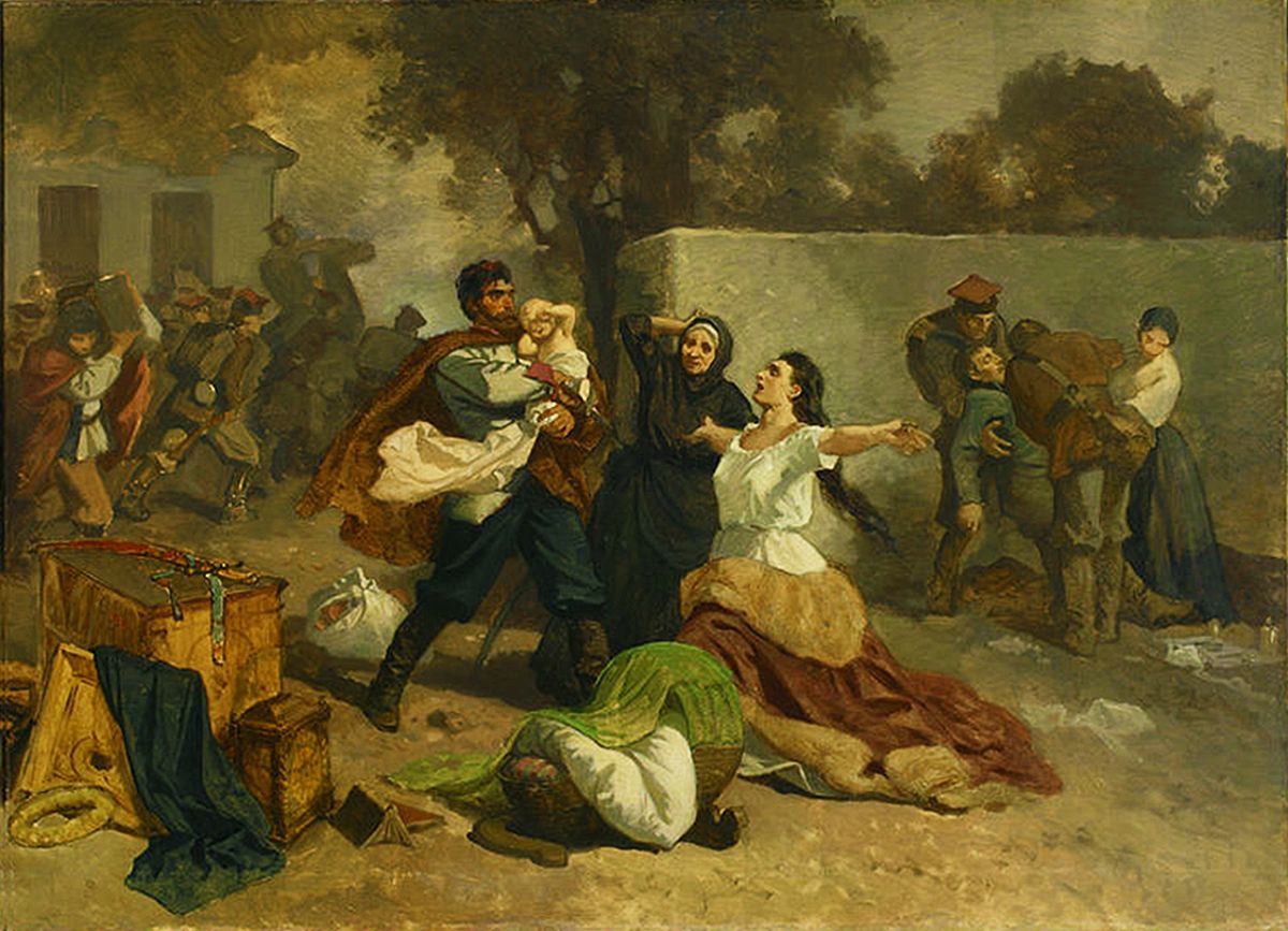 Артур Ґроттґер. Пожежа 1863 в Мехуві, 1865. Полотно, олія, NMW