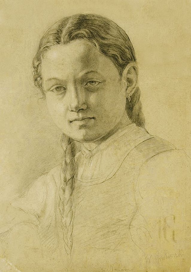 Войцех Грабовський. Дівчина з довгими косами, 1880