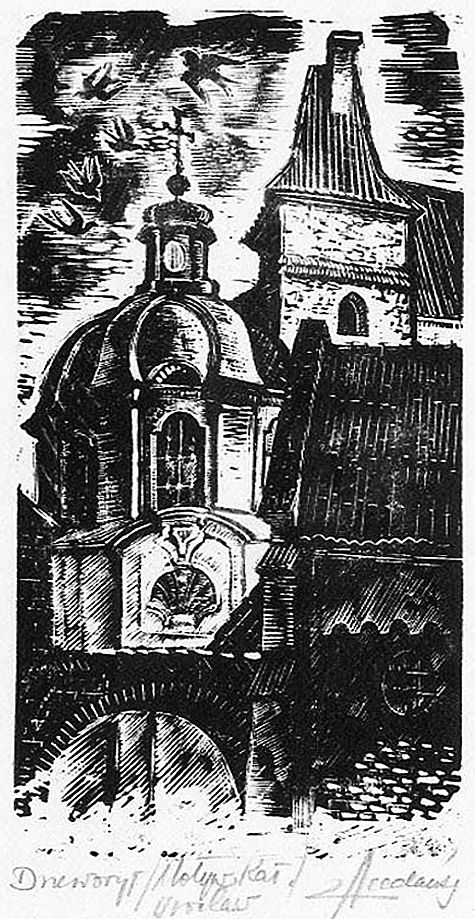 Зигмунт Ацеданський. Вроцлав катедра, 1960-ті, дереворит