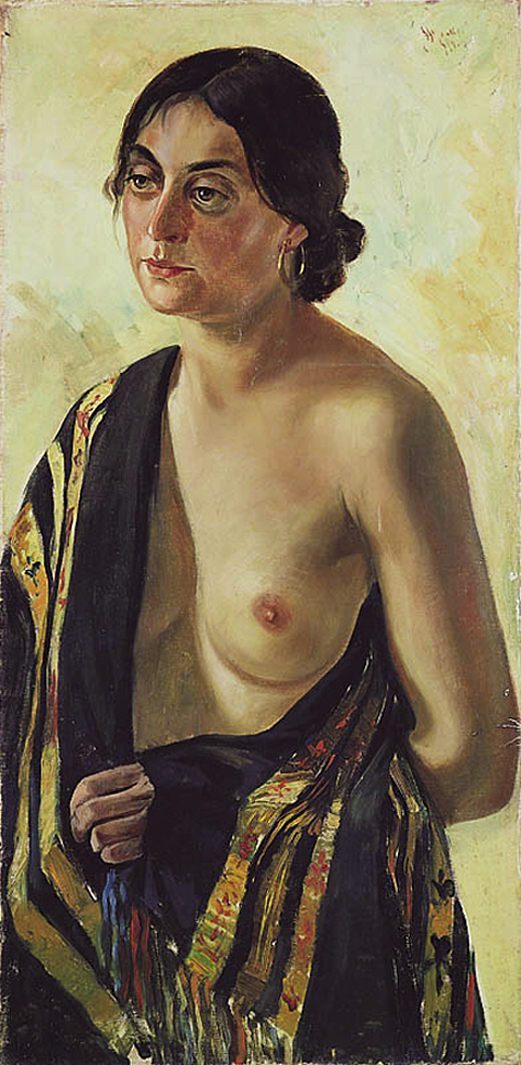 Зигмунт Менкес. Дівчина з покривалом, 1917