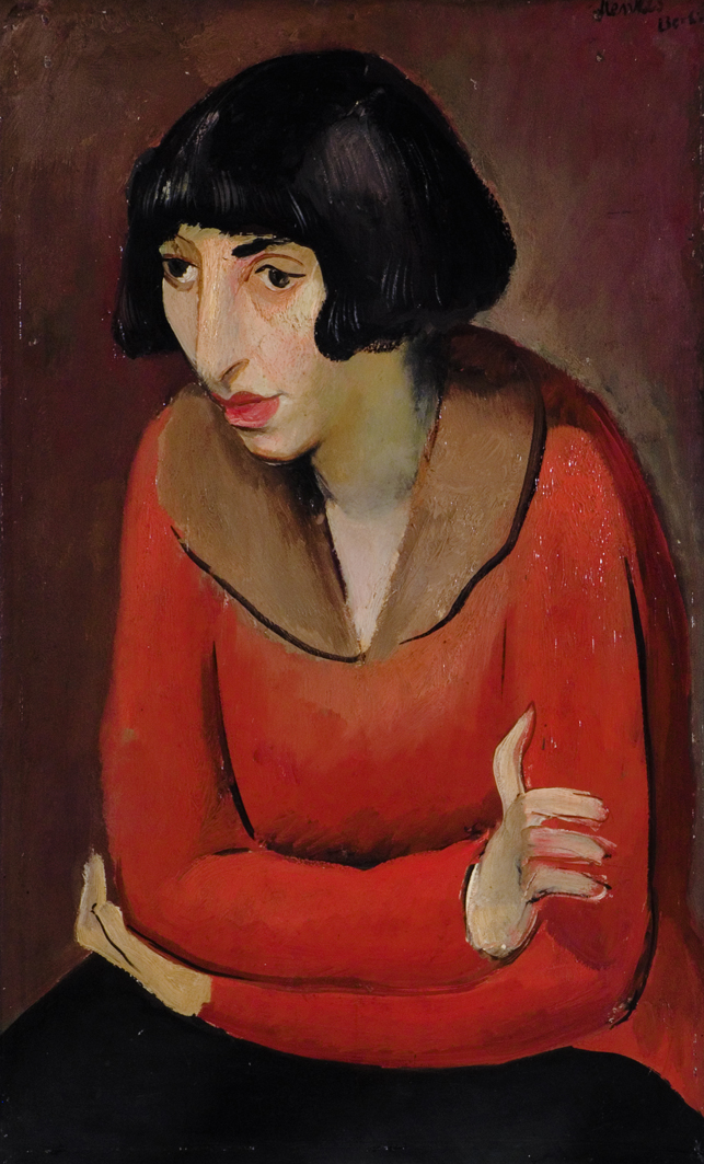 Зигмунт Менкес. Портрет жінки в червоній блузі, 1922, ЛНГМ