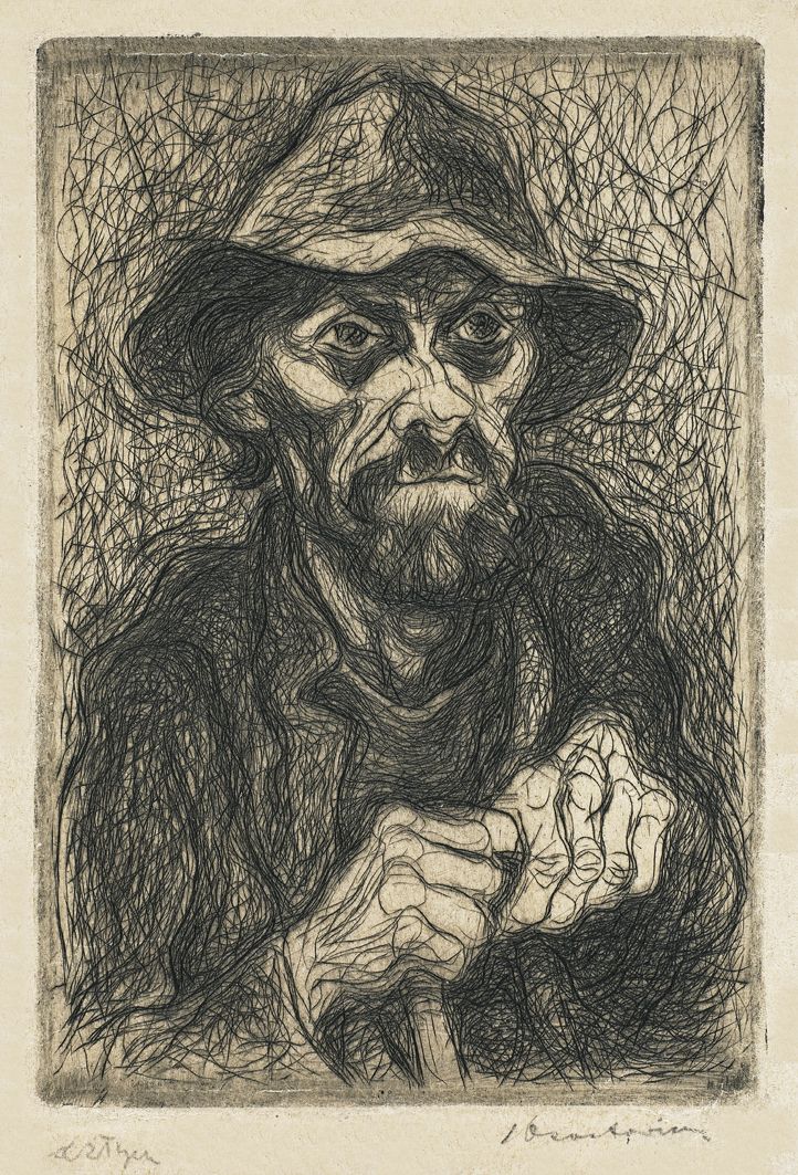 Станіслав Осостович. Жебрак, 1932, офорт