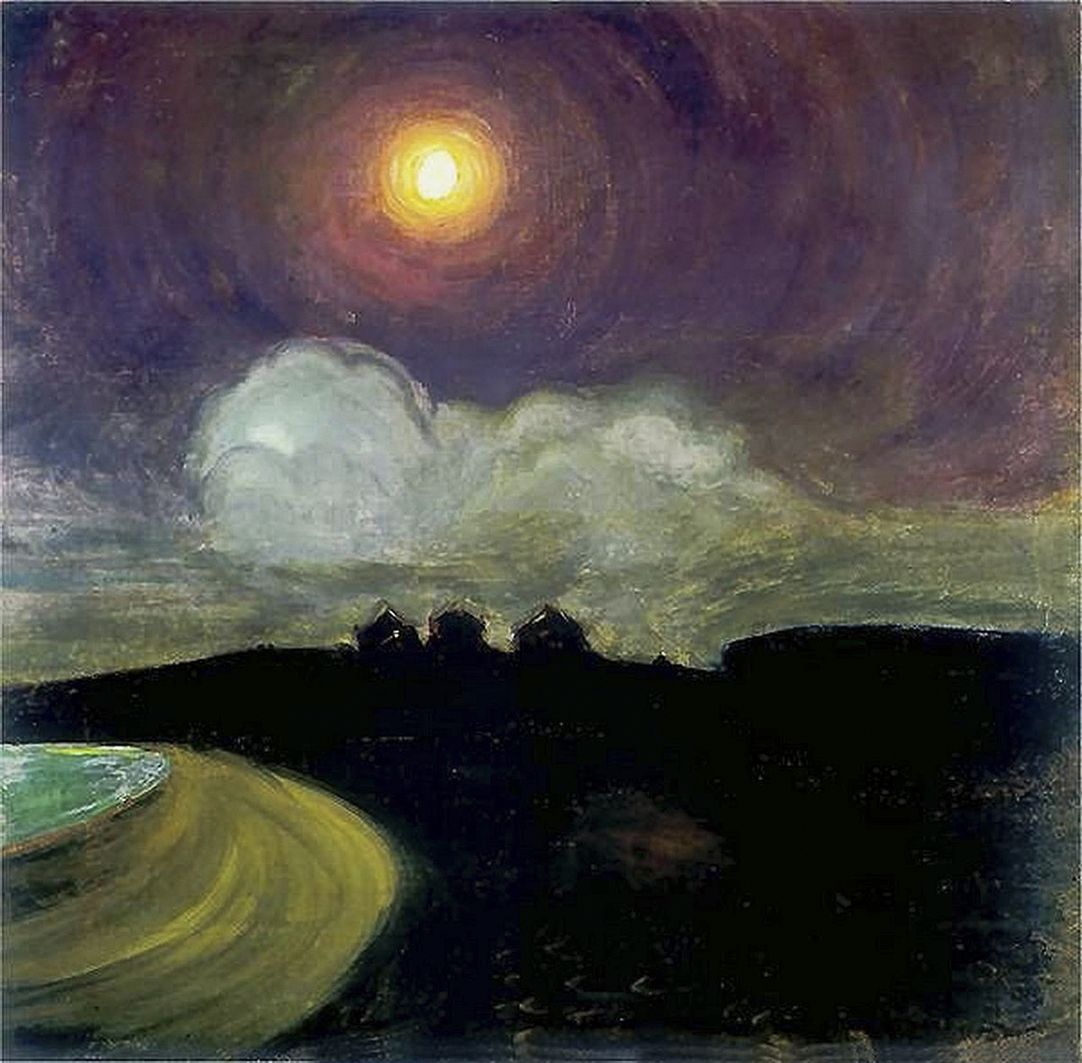 Густав Гвоздецький. Місяць, 1908; картон, олія