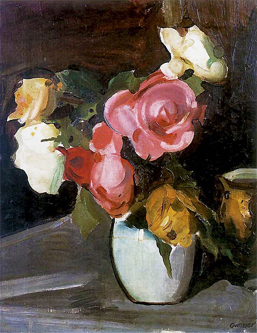 Густав Гвоздецький. Троянди, 1910; олія, полотно