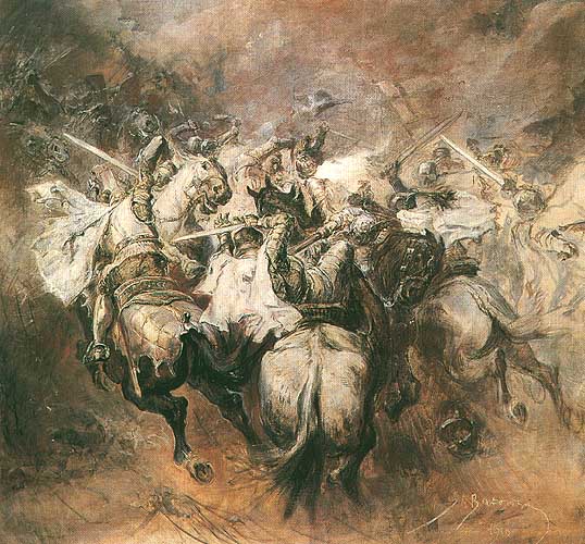 Станіслав Батовський-Качор. Битва під Грюнвальдом, 1910; полотно, олія; 84,5 x 90,5