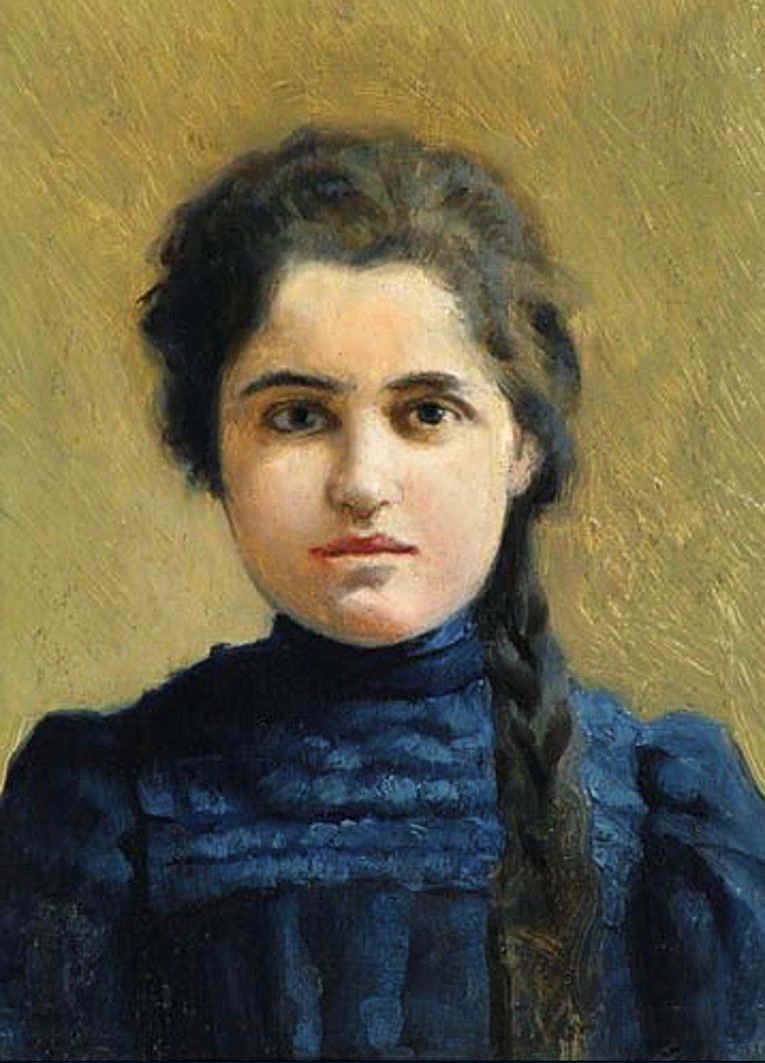 Ян Казімеж Ольпінський. Портрет дівчини, 1901; фанера, олія