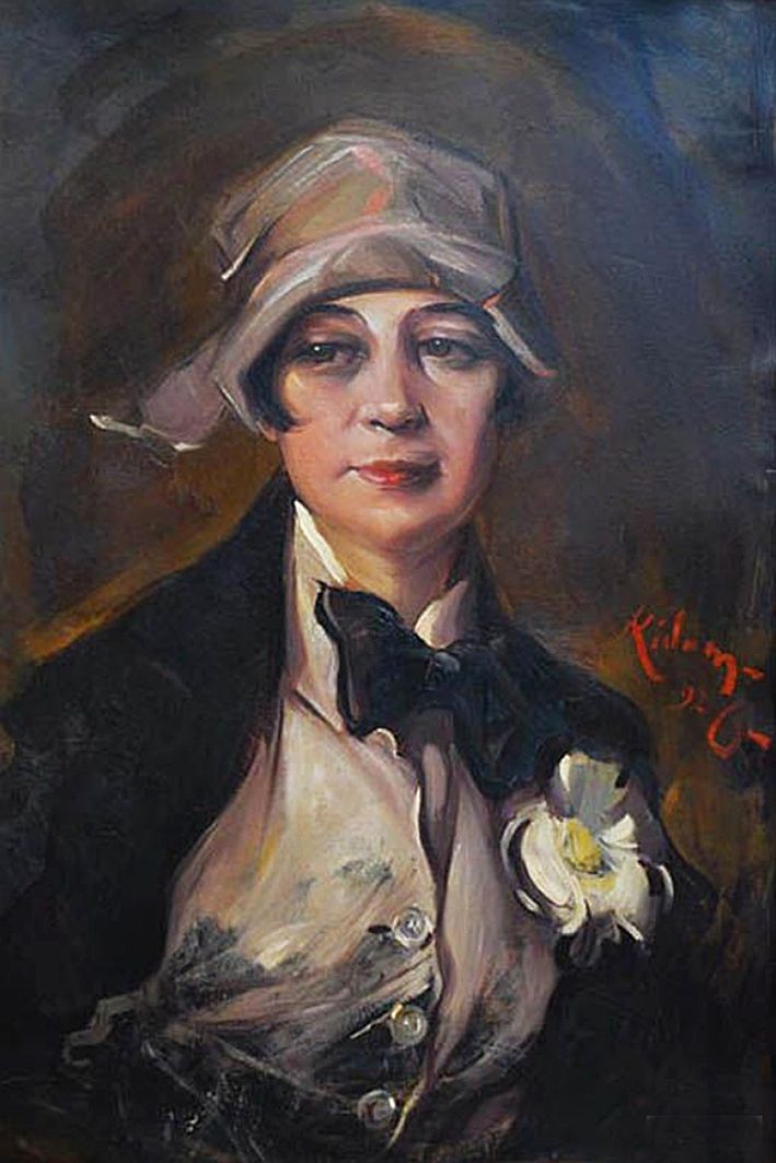 Юзеф Кідонь. Жінка в білому жилеті, 1926; картон, олія