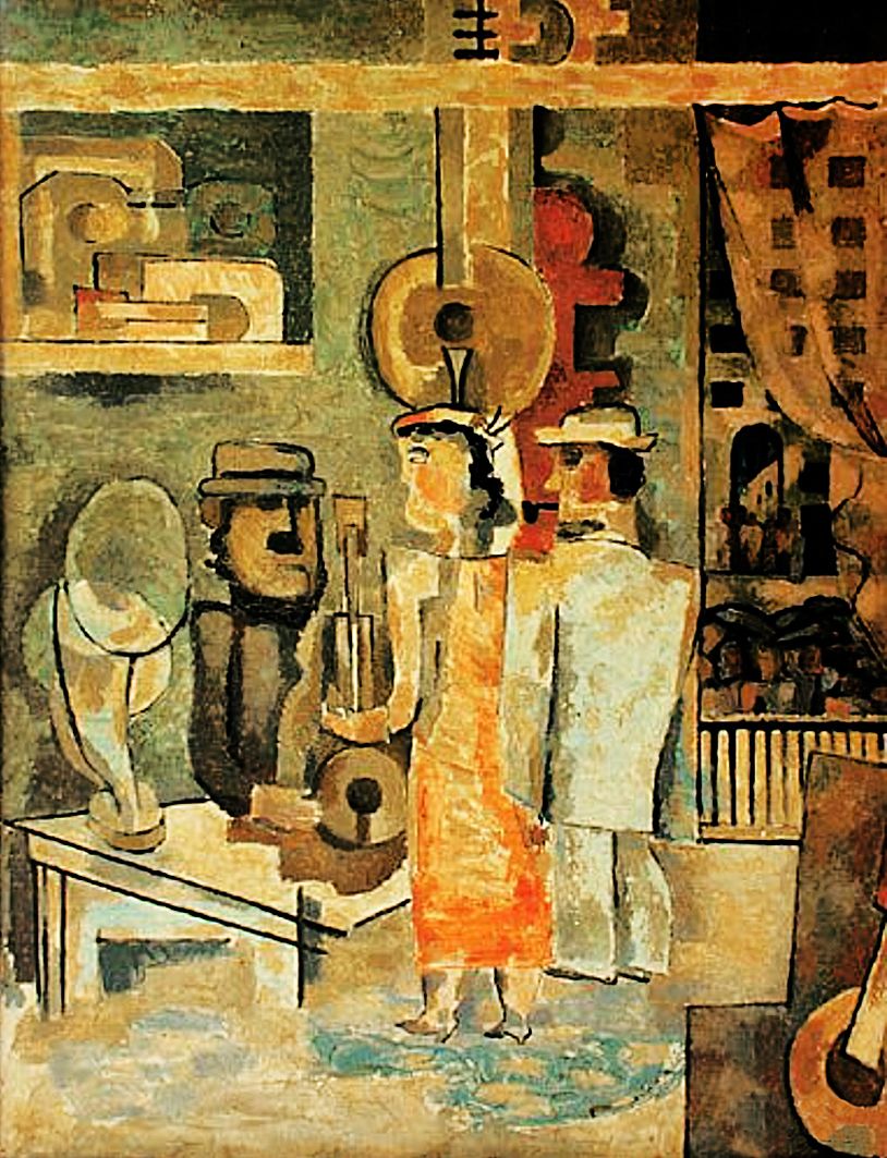 Анджей Пронашко. Магазин музичних інструментів, 1937; фанера, олія