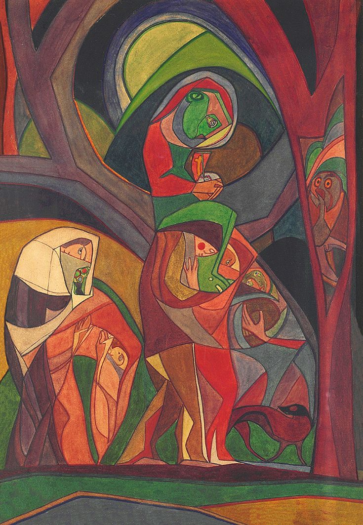 Анджей Пронашко. Хода (Втеча до Єгипту), 1916; папір, акварель; NMW