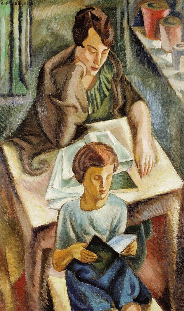 Збігнєв Пронашко. Портрет дружини з сином, 1921; полотно, олія; NMK