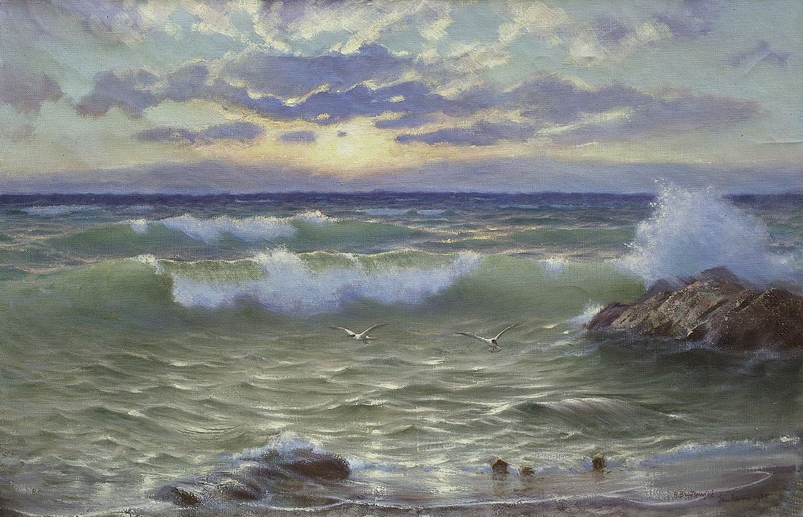 Роман Братковський. Море Сан-Ремо, 1905; олія, полотно