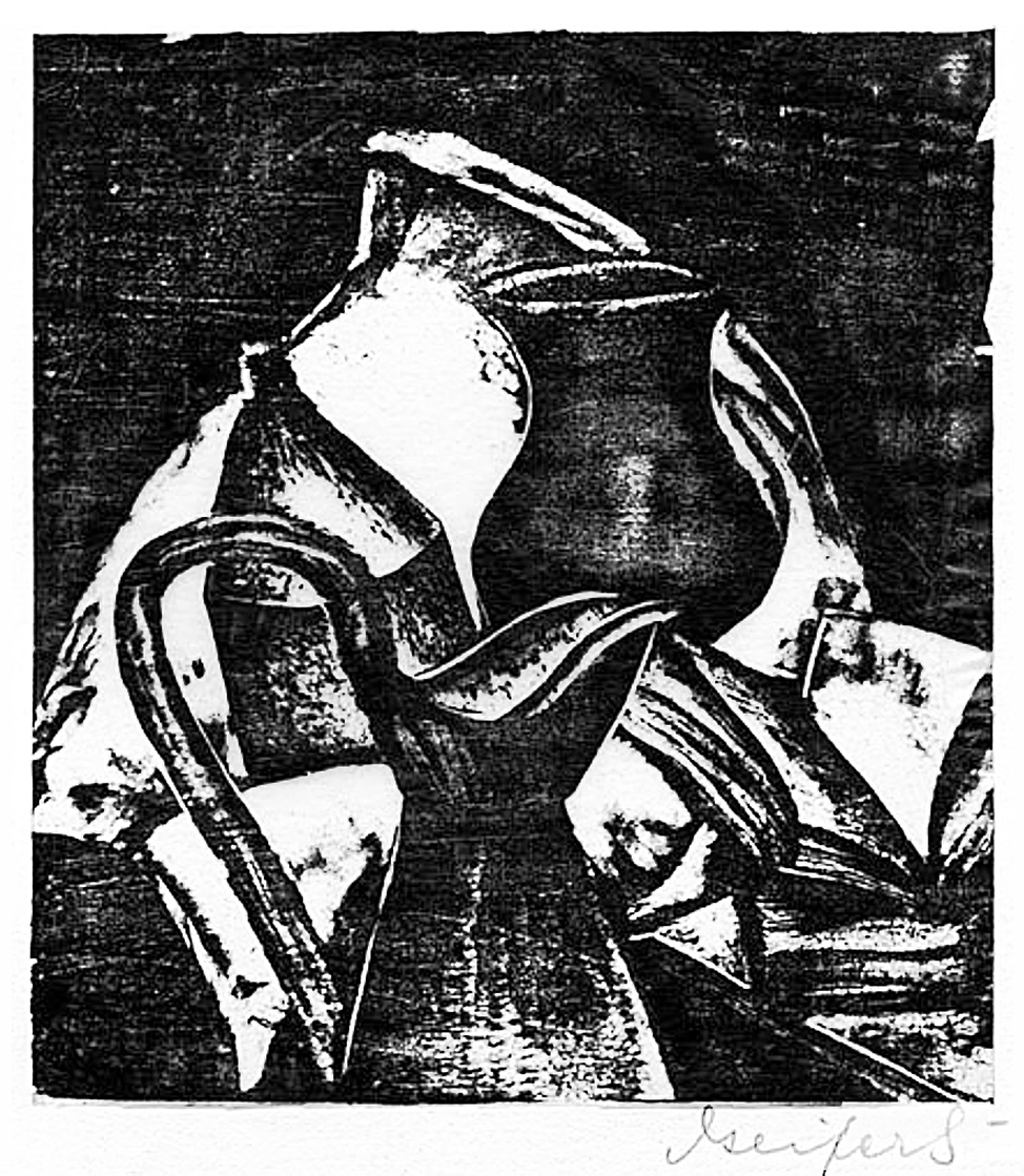 Давід Сейфер. Натюрморт з глечиком, 1925, дереворит
