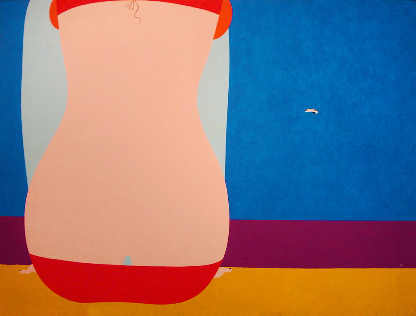 Емануель Проуллер. Оголена спина та планер, 1969; олія, полотно