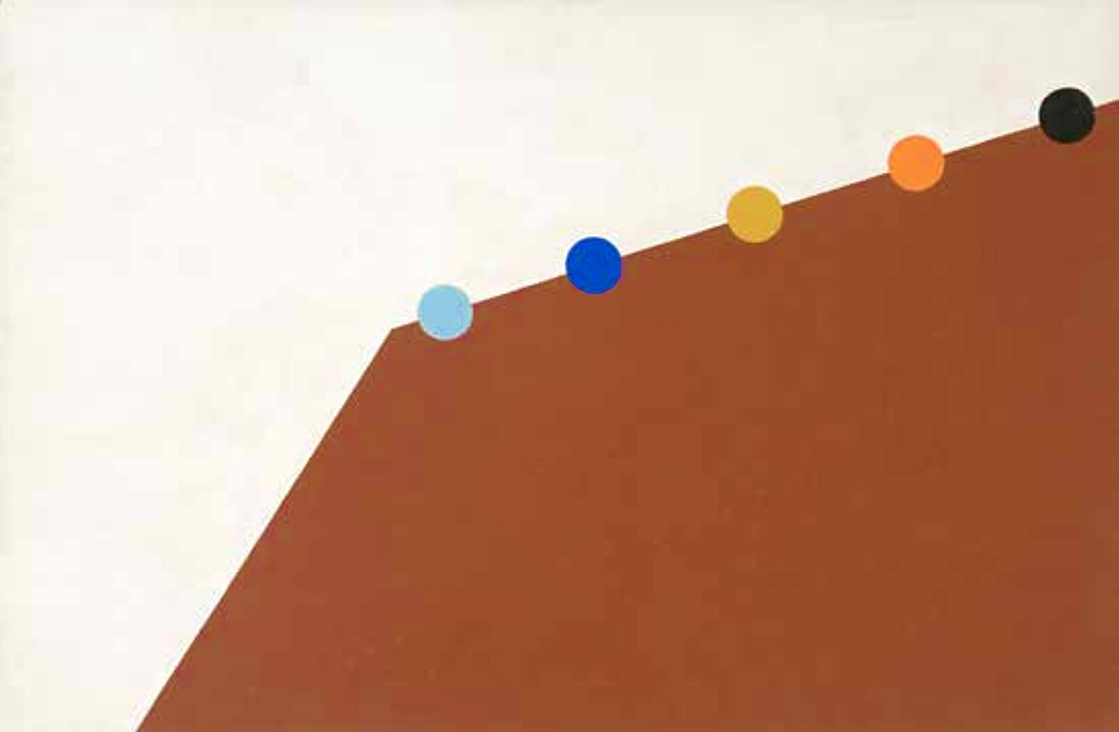 Емануель Проуллер. П'ять кіл між світлим і коричневим, 1960; картон, гуаш