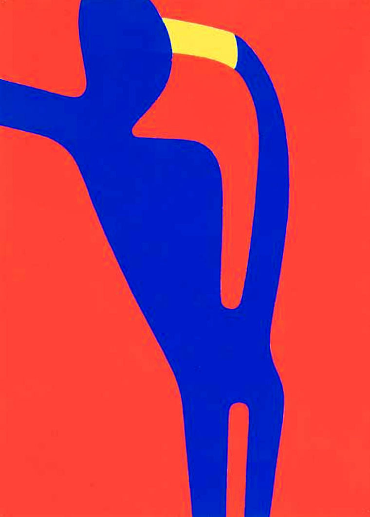 Емануель Проуллер. Силует на червоному фоні, 1955; папір, гуаш