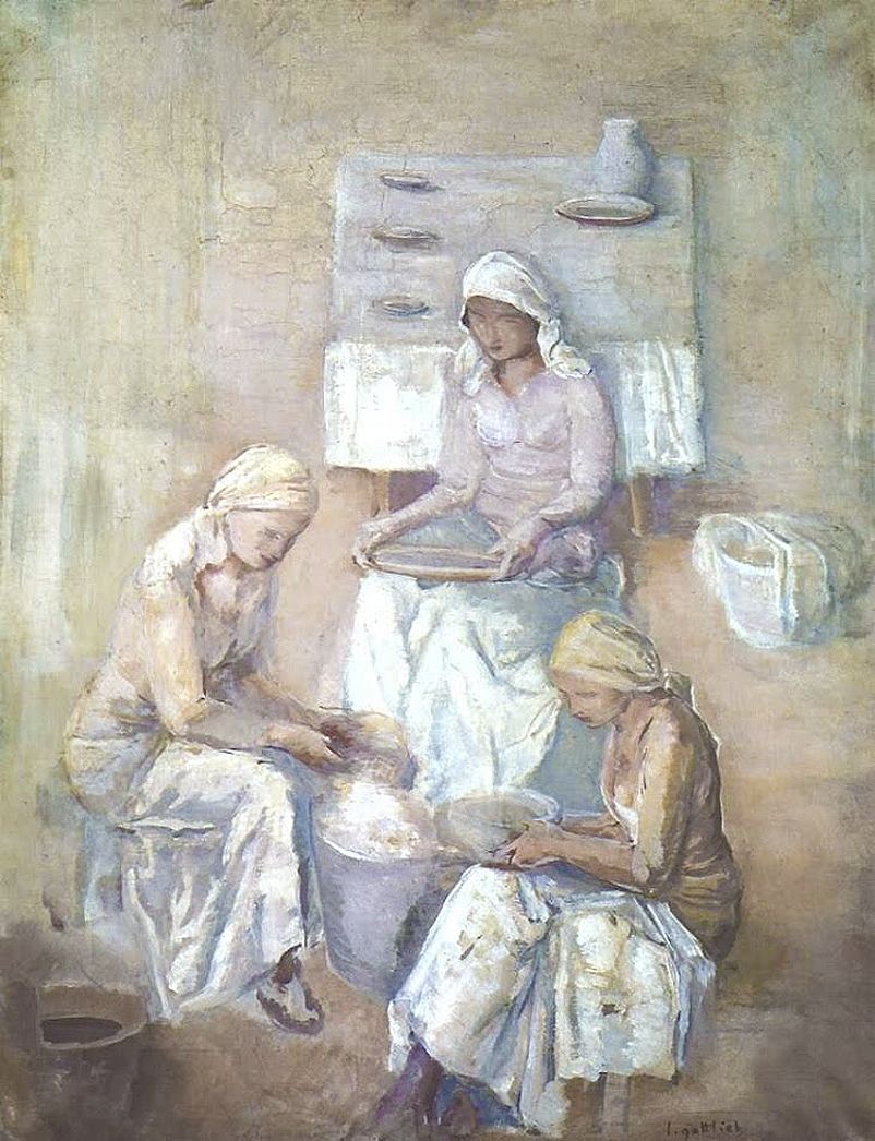 Леопольд Ґоттліб. Білі жінки, 1933; олія, полотно; NMW
