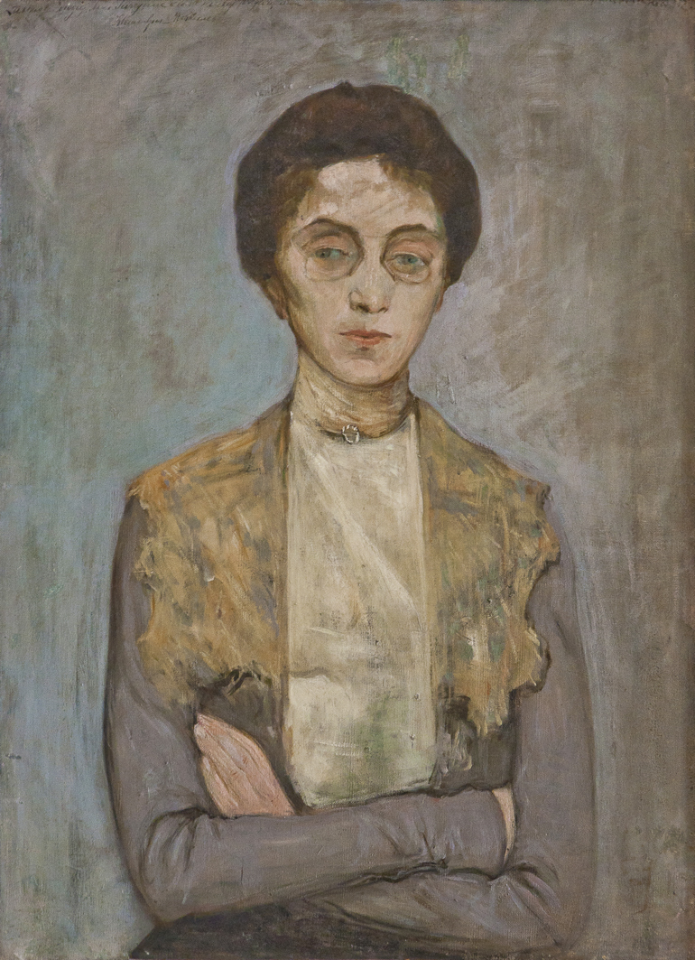 Леопольд Ґоттліб. Жінка в сірій кофті, 1902; олія, полотно; ЛНГМ