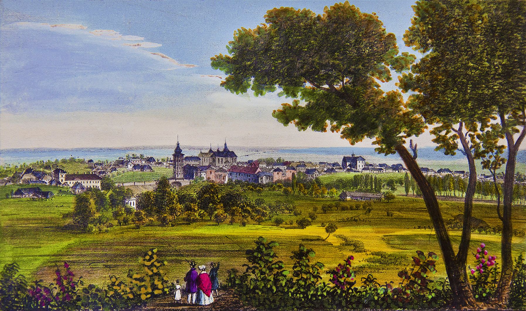 Мацей Боґуш Зиґмунт Стенчинський. Жовква з гори Гай, 1847; літографія