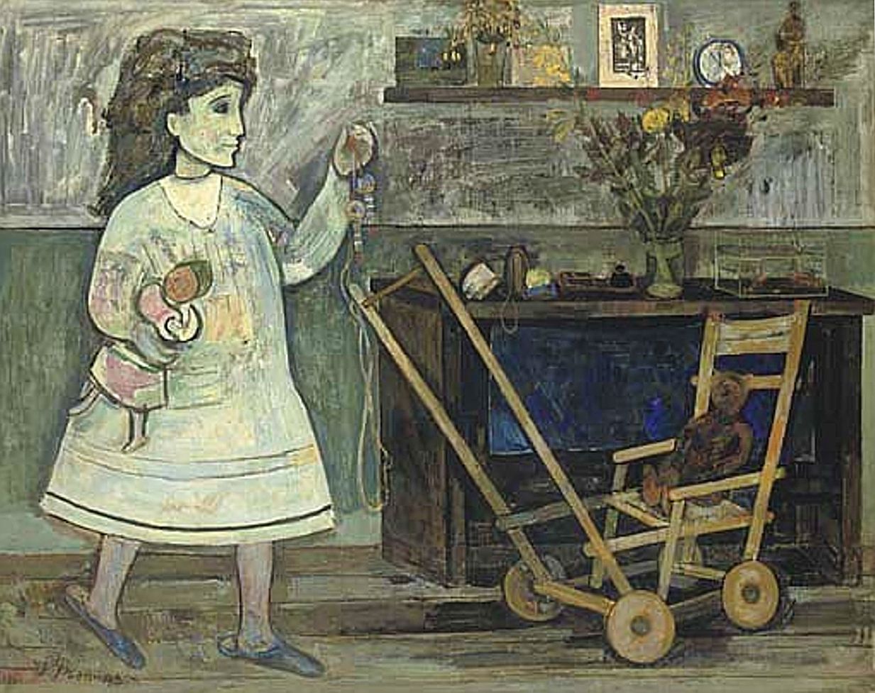 Жозеф Прессман. Орелі з візочком, 1951; олія, полотно