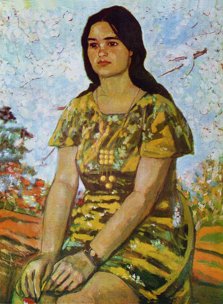 Михайло Ткаченко. Портрет дівчини, 1973; картон, олія