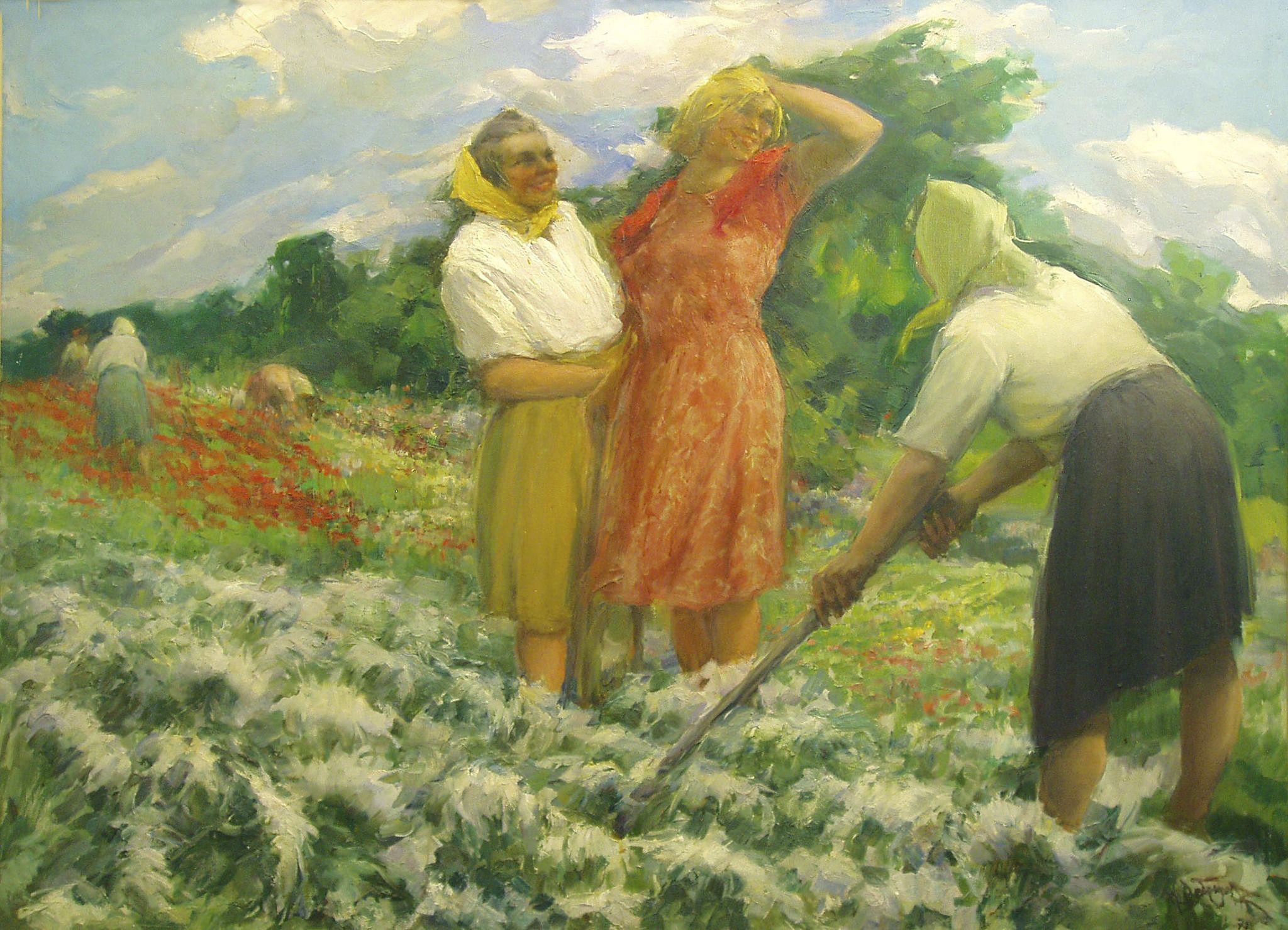 Михайло Добронравов. Робота в полі, 1975; полотно, олія