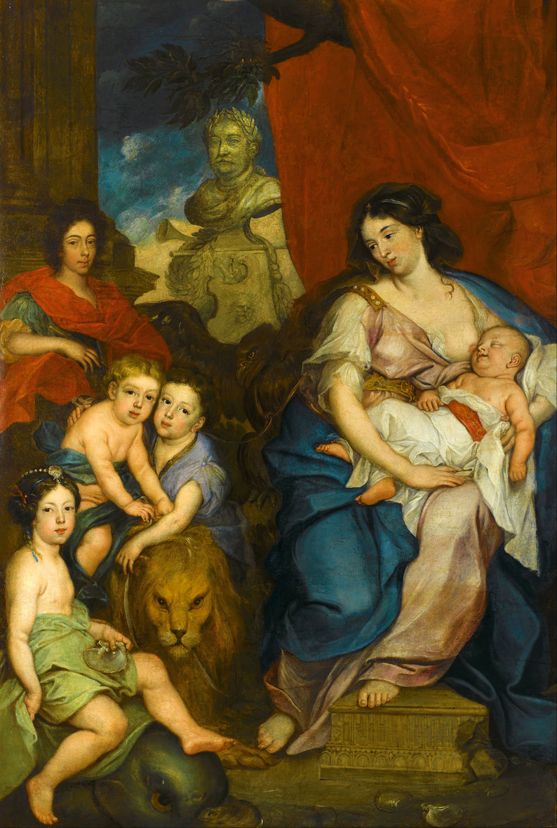Єжи Шимонович. Королева Марія з дітьми, 1684; полотно, олія; Вілянув