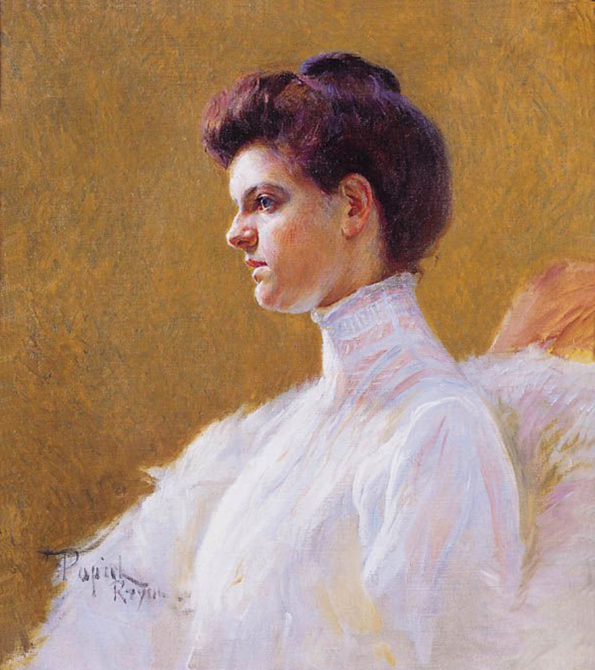 Тадеуш Попель. Портрет молодої жінки; 1900; олія, полотно