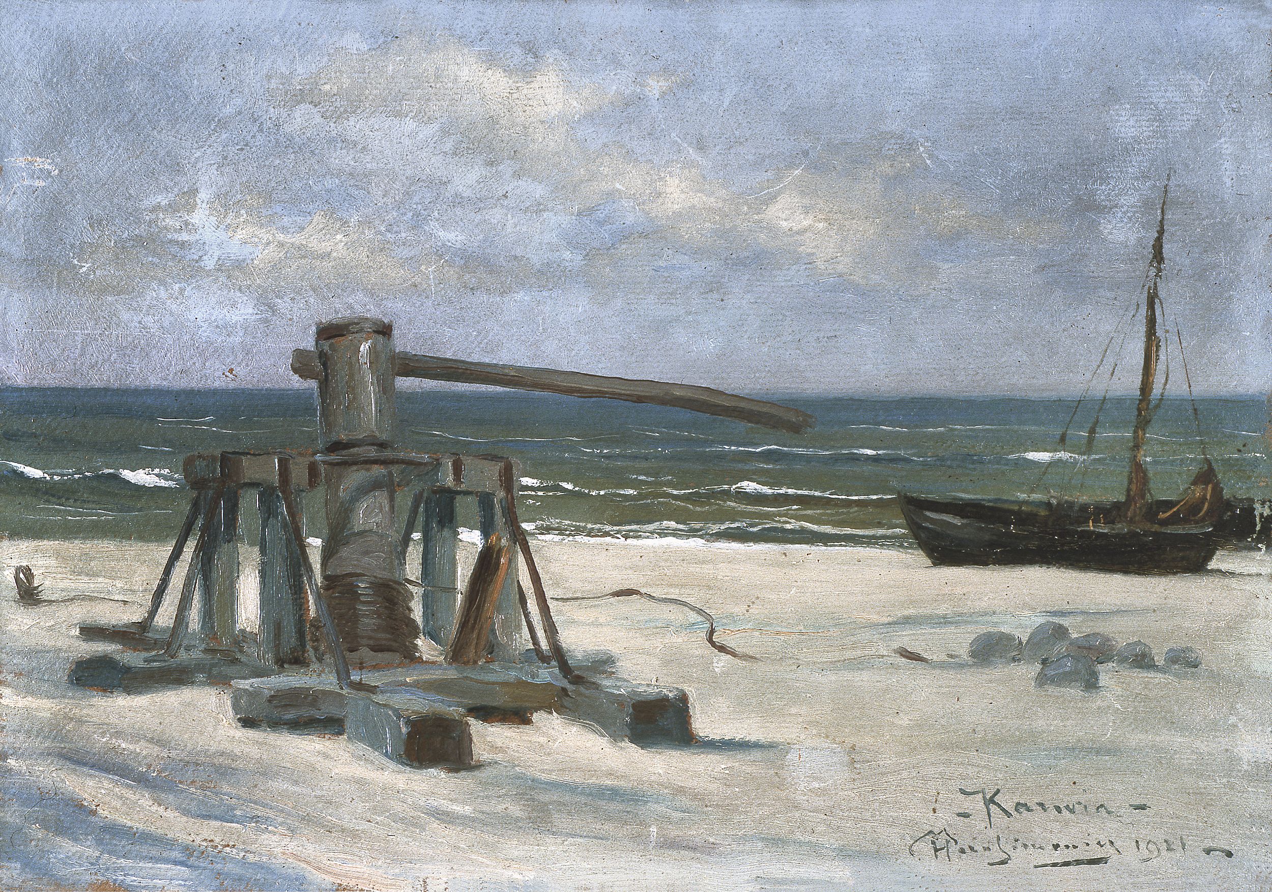 Марцелій Гарасимович. Узбережжя Карвіа, 1921; картон, олія, 23х33 см