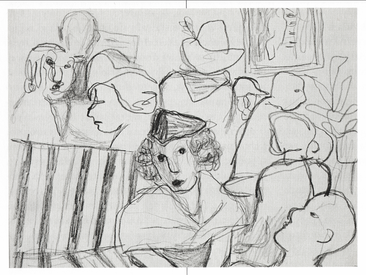 Берта Грюнберг. Ескіз, 1936; папір, олівець; NMK