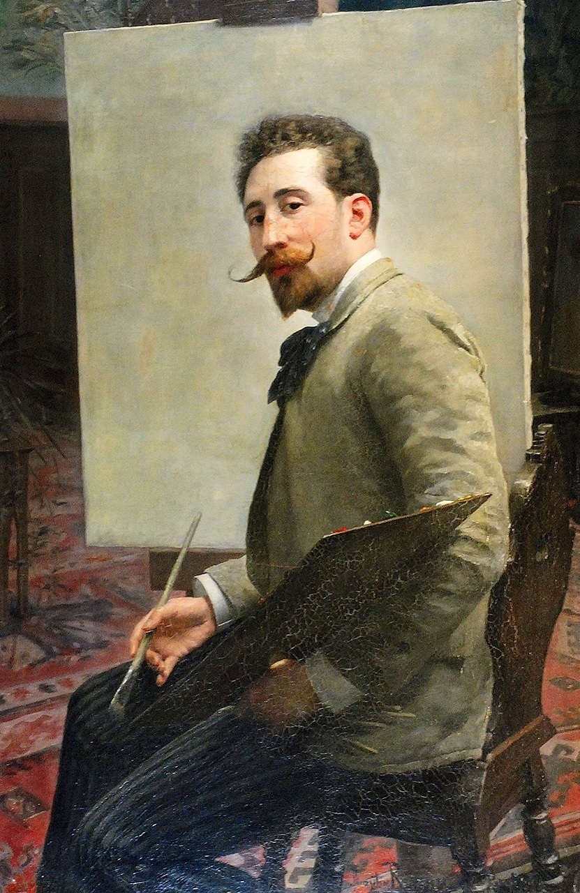 Мечислав Рейзнер. Автопортрет з палітрою, 1890; олія на полотні, 120x85 см