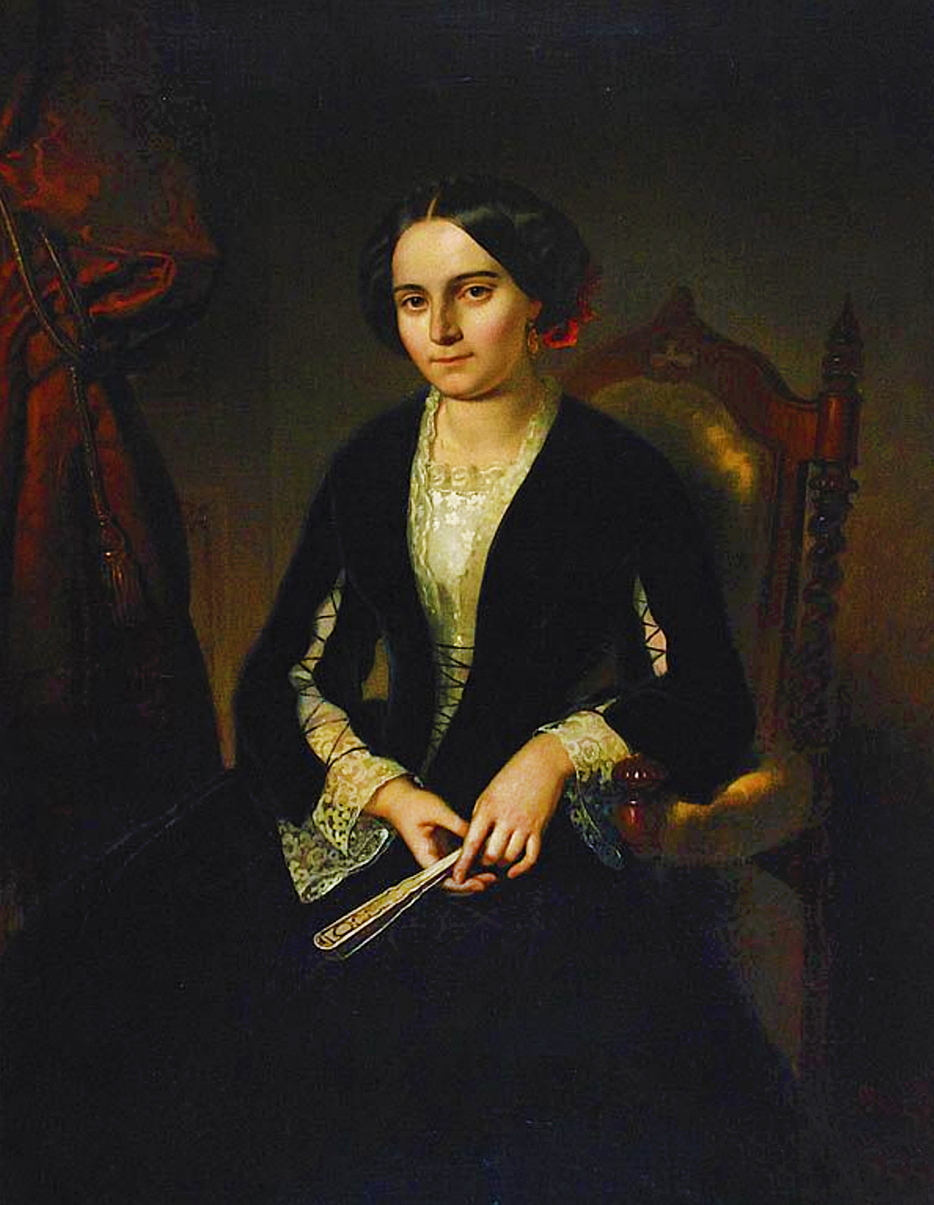 Алоїзій Рейхан. Портрет молодої жінки, 1855; олія, полотно