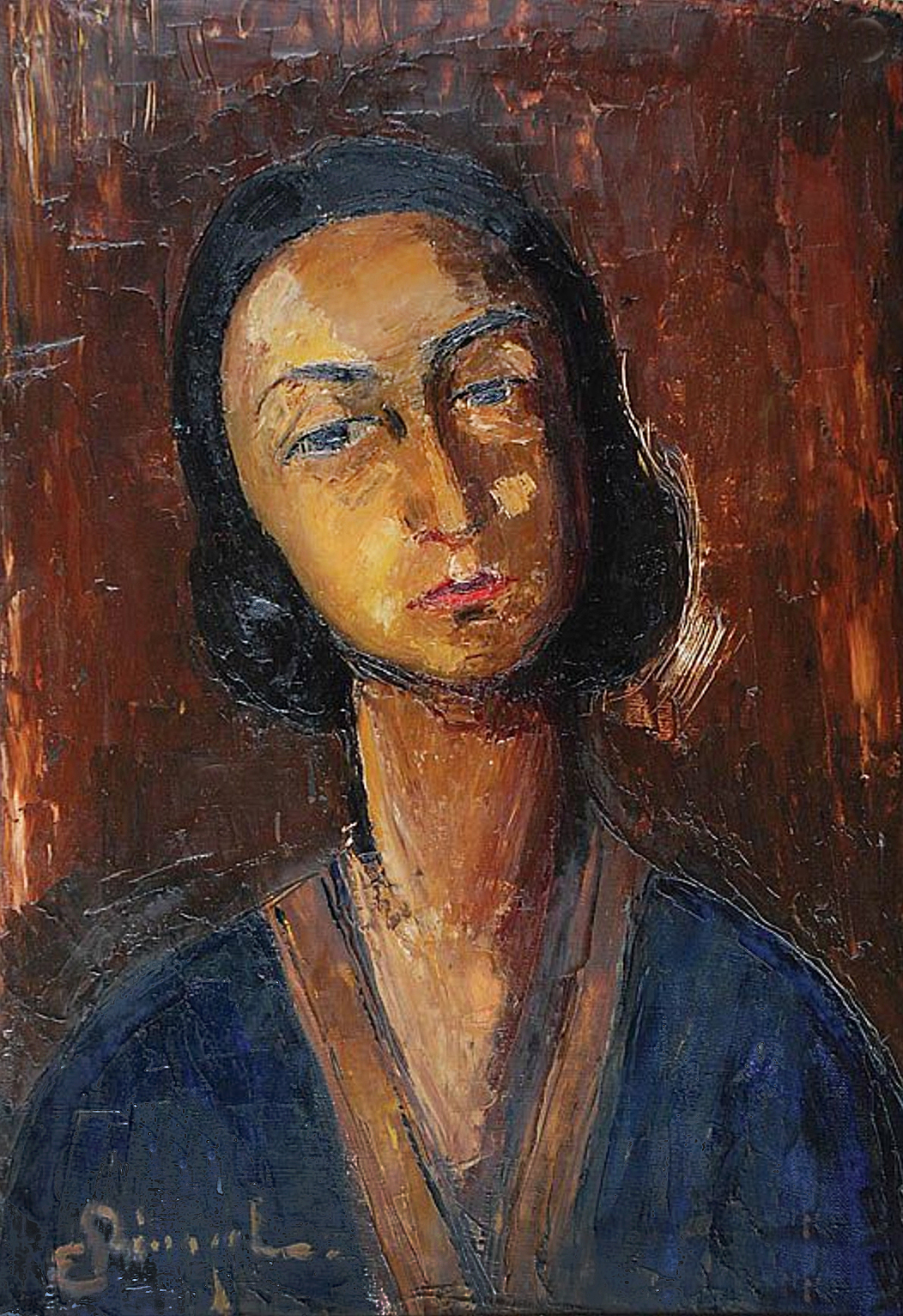 Еміль Шинагель. Жіночий портрет; олія, полотно
