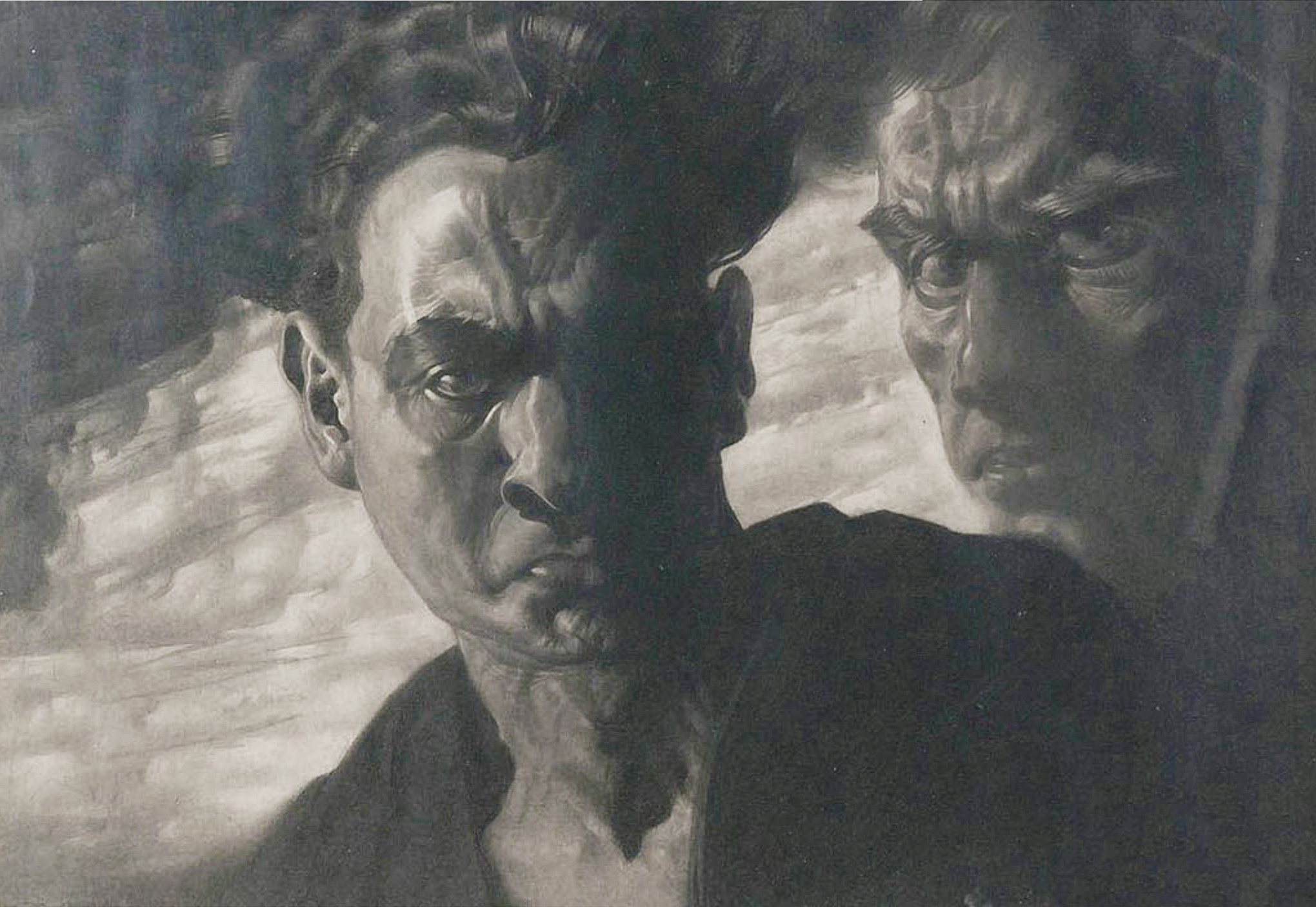 Норберт Штрассберг. Філософ та його учень, 1931; папір, олівець