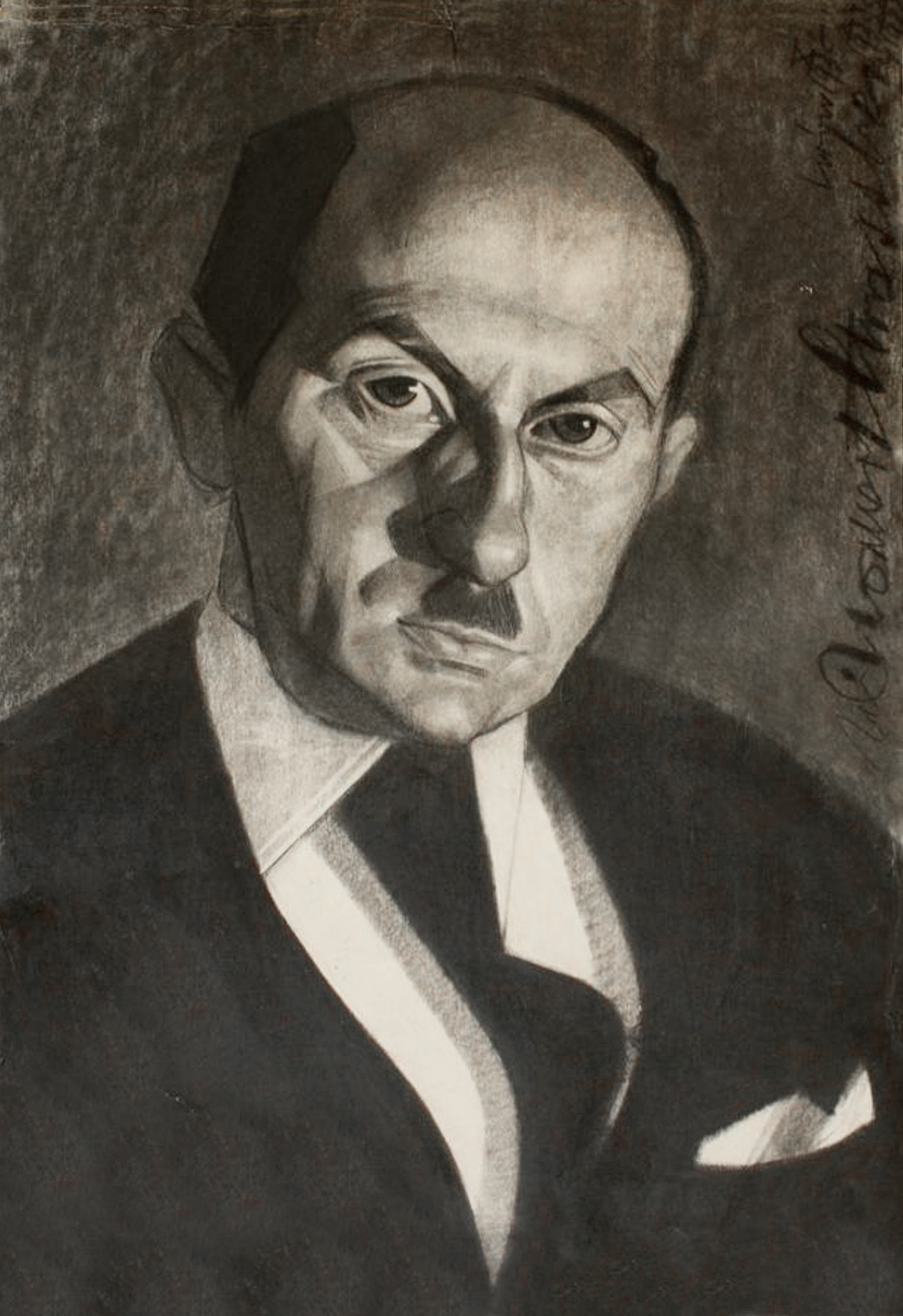 Норберт Штрассберг. Портрет чоловіка, 1935; папір, вугілля