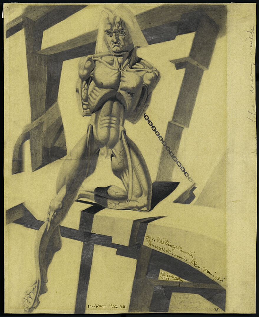 Норберт Штрассберг. Прометей, 1932; папір, олівець
