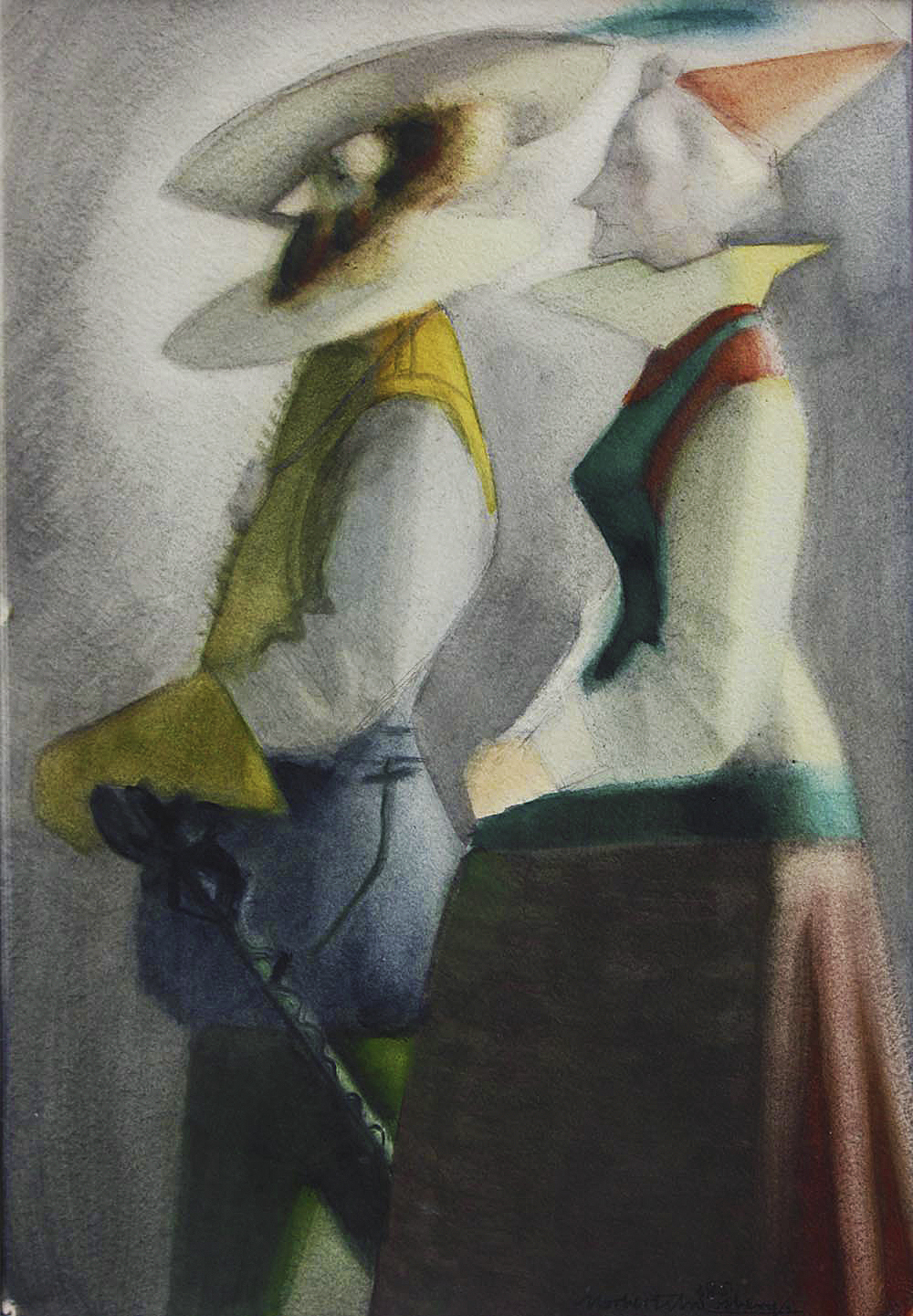 Норберт Штрассберг. Ренесансна пара, 1938; картон, пастель