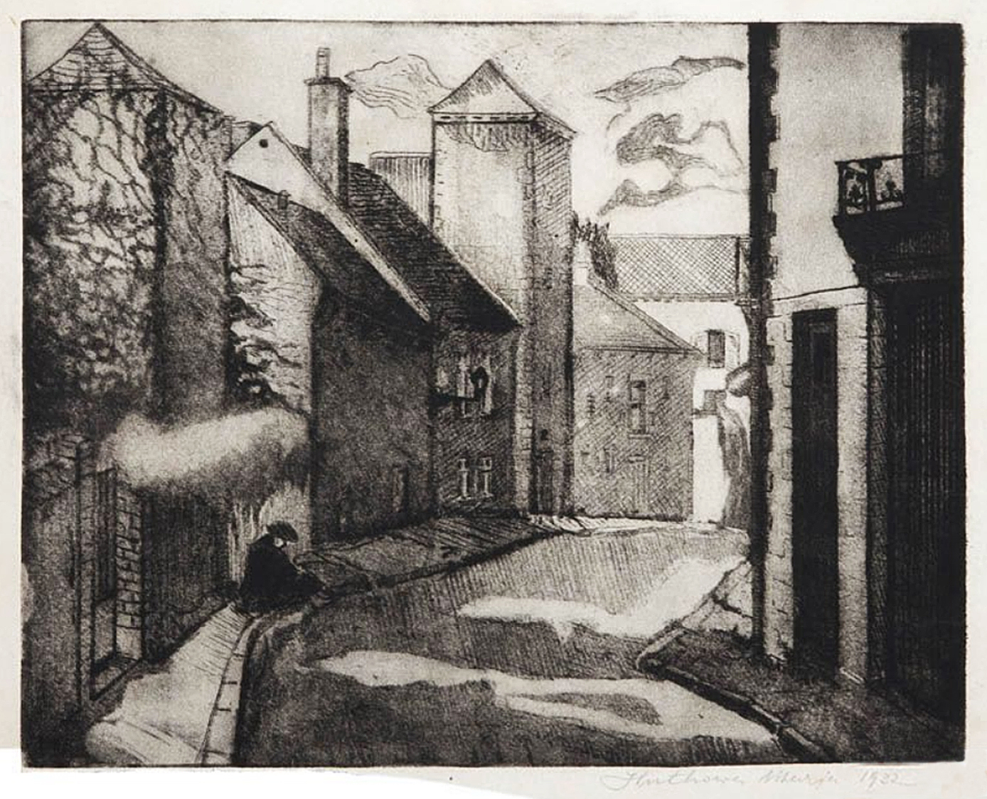 Марія Гутова. Франція. Вулиця, 1932; офорт