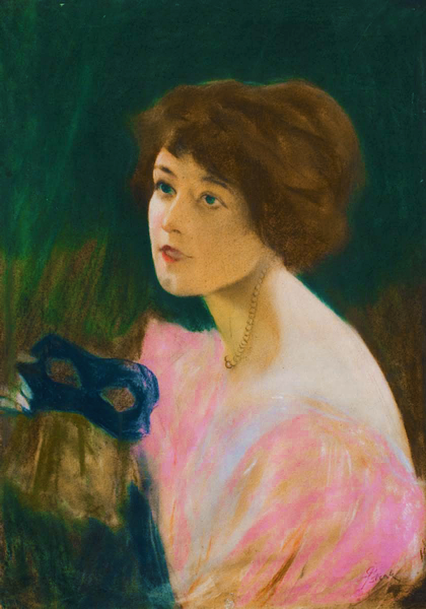 Ярослав Пстрак. Жіночий портрет, 1890-ті; папір, пастель